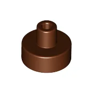 Tile Special Round 1 x 1 with Hollow Bar / Reddish Brown
