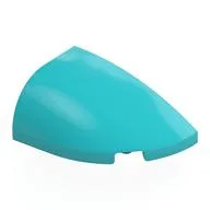 Brick Round, Curved Double 3 x 2 Beveled with Stud Notch Right / Medium Azure
