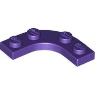 Plate Round Corner 3 x 3 with 2 x 2 Round Cutout / Dark Purple