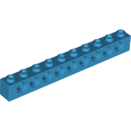 Lego Technic Brick 1 x 10 [9 Pin Holes] / Dark Azure