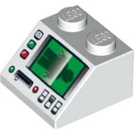 Brick Sloped 45° 2 x 2 with Control Panel and Screen with Minifig Scan Print