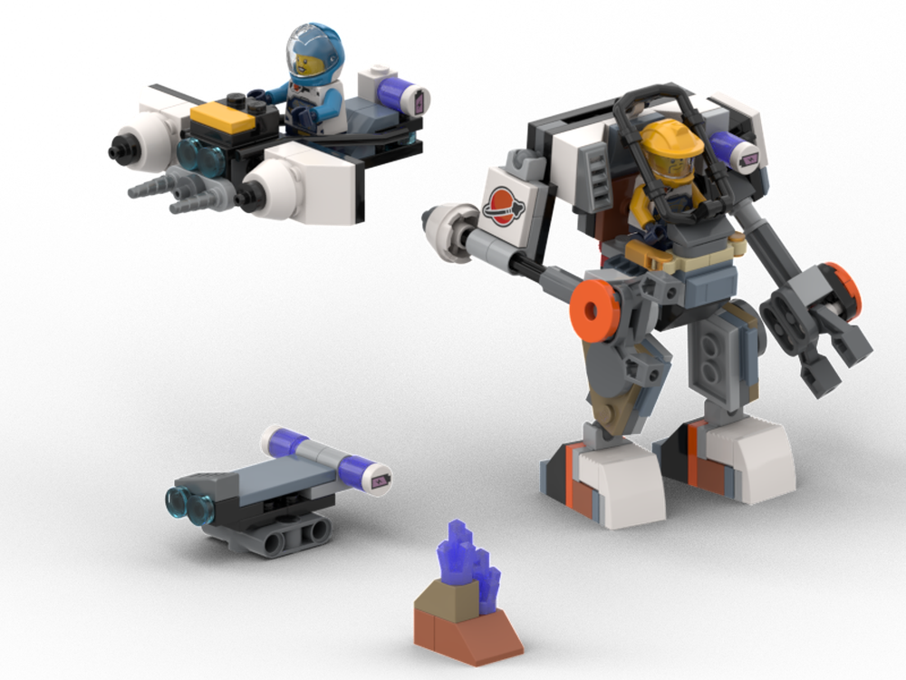 Lego Space Mech with Hoverbike - Alternate Build 1x60428 + 1x30663