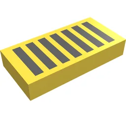 Tile 1 x 2 with Black Grill Print / Yellow