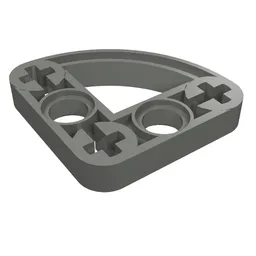 Technic Beam 3 x 3 L-Shape with Quarter Ellipse Thin / Dark Bluish Gray