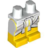 Lego Hips and Yellow Legs with White and Gold Egyptian Shendyt Print / White