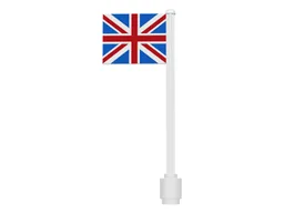 Flag on Flagpole, Straight with United Kingdom Union Jack Pattern (Stickers)