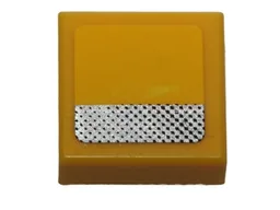 Tile 1 x 1 with Silver Stripe with Black Dots Pattern (Sticker) - Set 40193