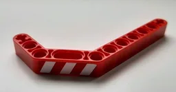 Technic, Liftarm, Modified Bent Thick 1 x 11.5 Double with Red and White Danger Stripes Pattern Model Left Side (Sticker) - Set 8294
