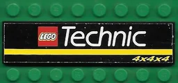 Stickered Assembly 8 x 2 with LEGO Technic Logo, Yellow Stripe and '4x4x4' Pattern (Sticker) - Set 8880