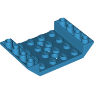 Lego Brick Sloped Inverted 45° 6 x 4 Double with 4 x 4 Recessed and 3 Holes / Dark Azure