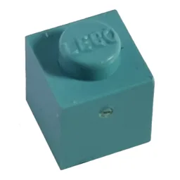 Modulex Brick 1 x 1 with LEGO on Stud / Modulex Pastel Blue