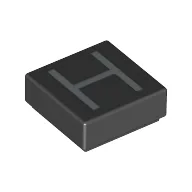 Tile 1 x 1 with letter Capital H Print / Black