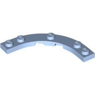 Lego Plate Round Corner 5 x 5 with 4 x 4 Round Cutout / Bright Light Blue
