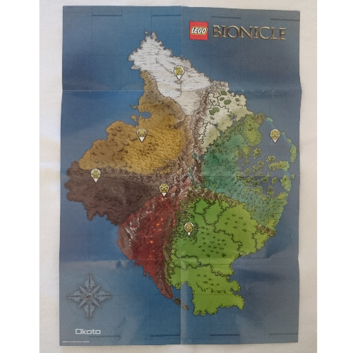 Lego Poster, Bionicle, Map of Okoto / Bionicle Masks - Double-Sided / [No Color/Any Color]