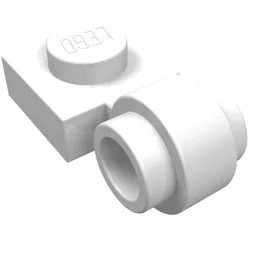 Plate Special 1 x 1 with Clip Light, Bar Hole [Thick Ring] / White
