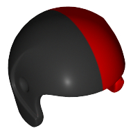 Lego Helmet, Sports with Left Side Red, and Right Side Black Print