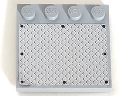 Tile, Modified 4 x 4 with Studs on Edge with 8 Black Rivets on Large Silver Tread Plate Pattern (Sticker) - Set 7944