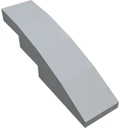Brick Curved 4 x 1 No Studs [Stud Holder with Symmetric Ridges] / Light Bluish Gray