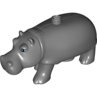 Lego Duplo Animal Hippo, Adult with Opening Jaw / Dark Bluish Gray
