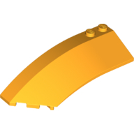 Lego Brick Wedged, Curved 8 x 3 x 2 Open Left / Bright Light Orange