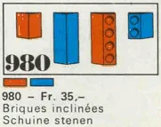 23 sloping bricks, including roof peak bricks, Blue
