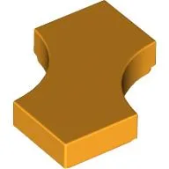Tile Special 2 x 2 with 2 Quarter Round Cutouts / Bright Light Orange