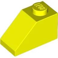 Brick Sloped 45° 2 x 1 with Bottom Pin / Vibrant Yellow