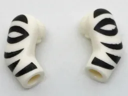 Arm, (Matching Left and Right) Pair with Black Zebra Stripes Pattern / White