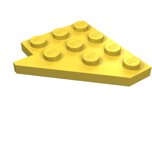 Lego Wedge Plate 4 x 4 Wing Right / Yellow