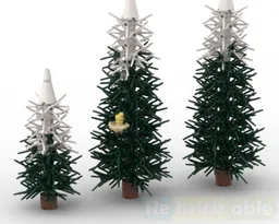Snow capped pine trees