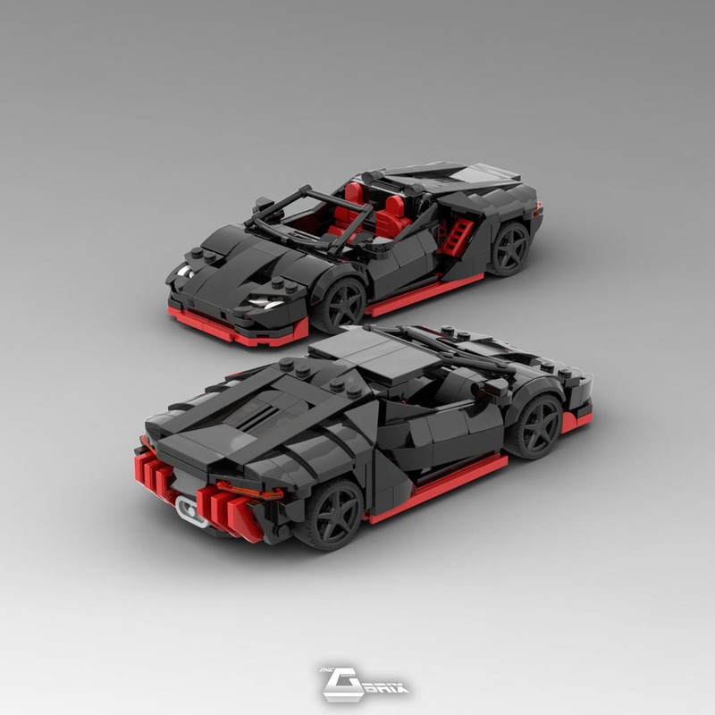 Lego Lamborghini Centenario - Black Red - 8stud wide