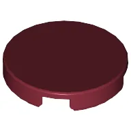 Tile Round 2 x 2 with Bottom Cross / Dark Red