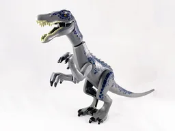 Dinosaur Baryonyx with Dark Blue and Metallic Light Blue Spots