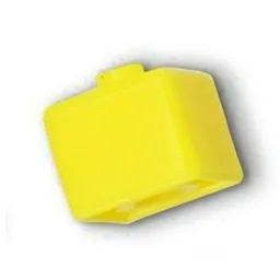 Pen Bead, Square with Black and Red Mask Print / Yellow
