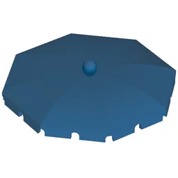 Fabuland, Equipment Umbrella Top with Squared Bottom Flaps / Blue