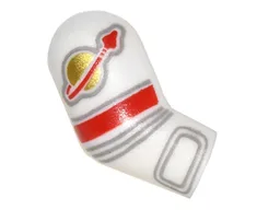 Arm, Right with Astronaut Spacesuit Panels, Gold Classic Space Logo, Red Stripe and 4 Light Bluish Gray Lines Pattern
