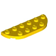 Plate Round Corners 2 x 6 Double / Yellow