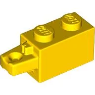 Hinge Brick 1 x 2 Locking with 1 Finger Horizontal End / Yellow