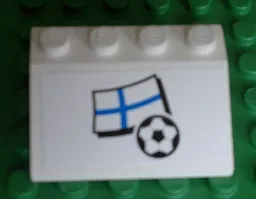 Slope 33 3 x 4 with Flag of Finland and Soccer Ball on White Background Pattern (Sticker) - Set 3405