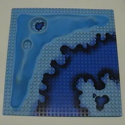 Baseplate Raised 32 x 32 Craters with Crater Studs and Underwater Print / Light Blue