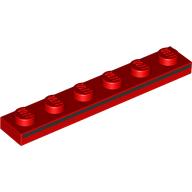 Lego Plate 1 x 6 with Black Stripe on Side print