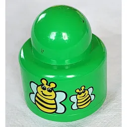 Primo Brick 1 x 1 with Round Rattle, Two Bees Print / Red