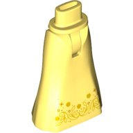 Lego Minidoll Hips and Full Length Skirt with Gold Decorations print / Bright Light Yellow