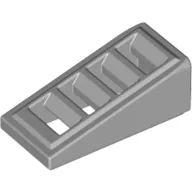 Brick Sloped 18° 2 x 1 x 2/3 with 4 Slots / Grate / Light Bluish Gray