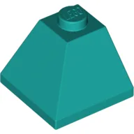 Brick Sloped 45° 2 x 2 Double Convex / Dark Turquoise