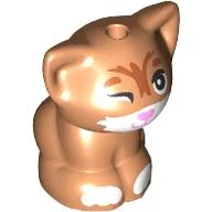 Animal, Cat, Kitten Sitting with Closed Eye, White Mouth and Paws Print / Nougat