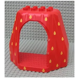 Duplo Rock Cave with Door Opening and Strawberry Print