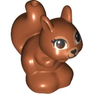 Animal, Squirrel with Brown Eyes, Black Nose with Heart / Dark Orange