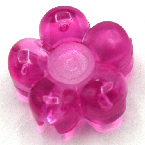 Lego Clikits Icon, Flower 2 x 2 Small, 5 Petals with Hole / Trans-Dark Pink