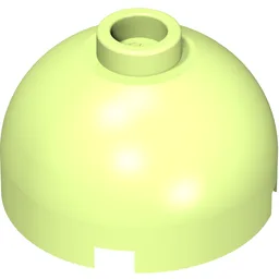 Brick Round 2 x 2 Dome Top, Hollow Stud / Yellowish Green